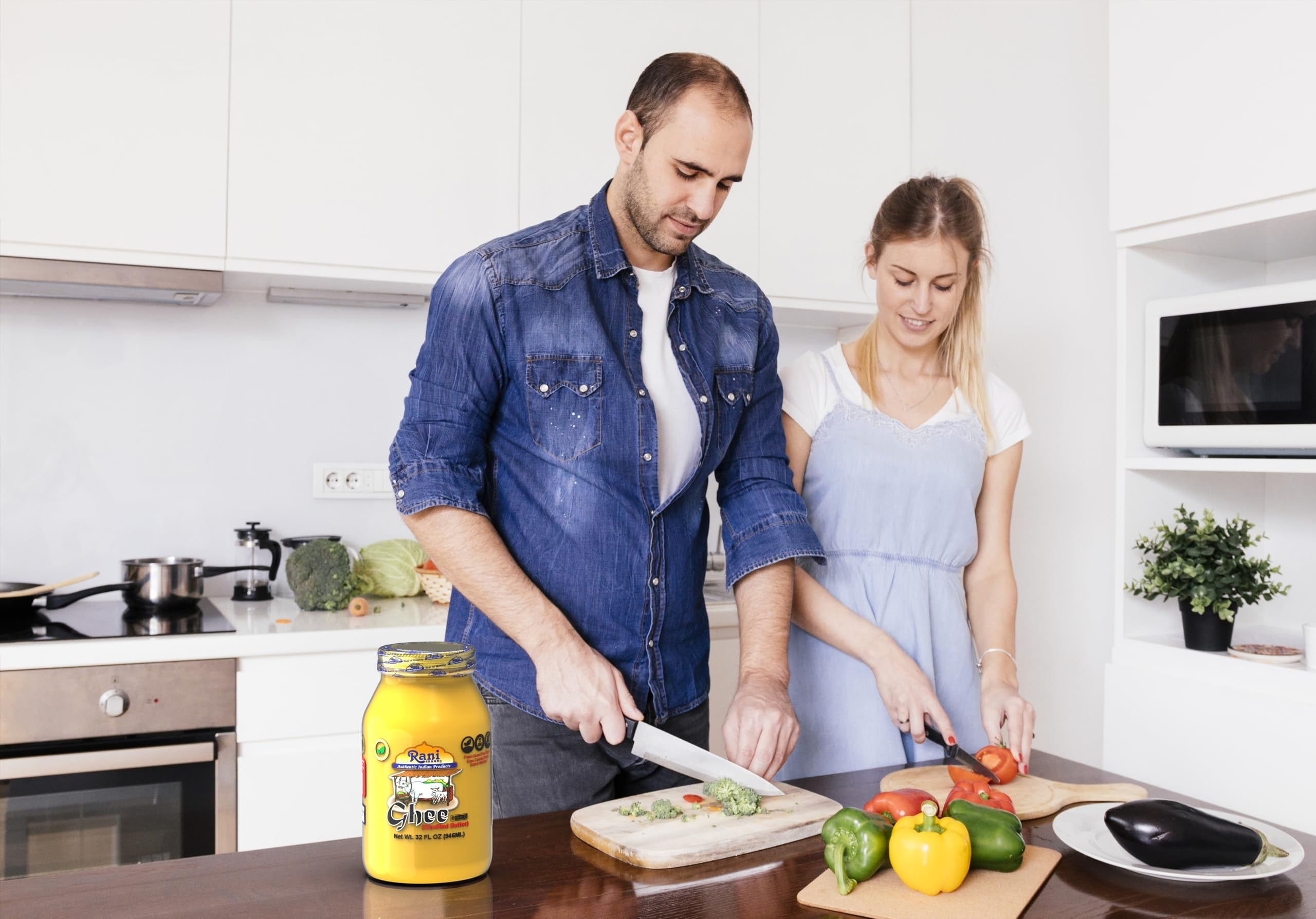 Rani Ghee Pure & Natural from Grass Fed Cows (Clarified Butter) 2lbs (32oz) ~ Glass Jar | Paleo Friendly | Keto Friendly | Gluten Free | Kosher | Product of USA
