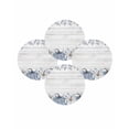thumbnail image 7 of 13 Inch Round Placemats Set of 4, Thanksgiving Fall Non Slip Heat Insulation PP Table Mats, Blue White Pumpkin Leaves Wooden Grain Washable Place Mats for Kitchen Dining Party Table Decor, 7 of 7