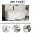 thumbnail image 4 of Aukfa Storage Bench with 4 Doors and Adjustable Shelves - Shoe Bench with Removable Cushion for Living Room - White, 4 of 8