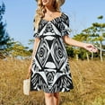 thumbnail image 2 of Bohemian Pattern Women's Summer Short Sleeve Casual Dresses Floral Party Dress, 2 of 7