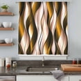 thumbnail image 5 of Brown Striped Ombre Sheer Curtains 54 Inches Long, Modern Brown Moire Geometric Light Filering Curtains, Breathable Simi Curtain Privacy Drapes for Kitchen Bathroom Lightweight Small Window Treatment, 5 of 9
