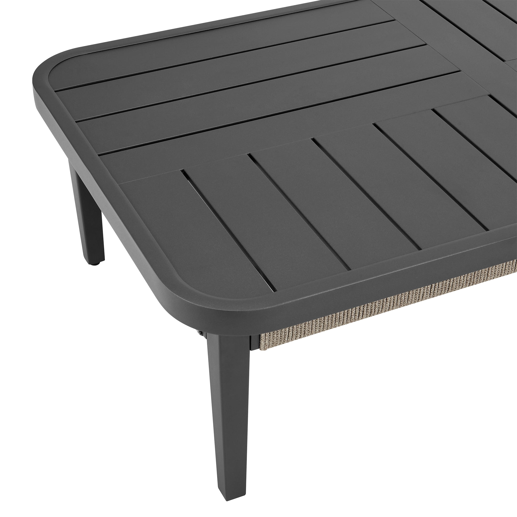 Zella Rectangular Coffee Table in Aluminum