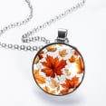 thumbnail image 2 of Maple leaves Glass Circular Pendant Necklace - Dazzling Jewelry for Women, 2 of 5