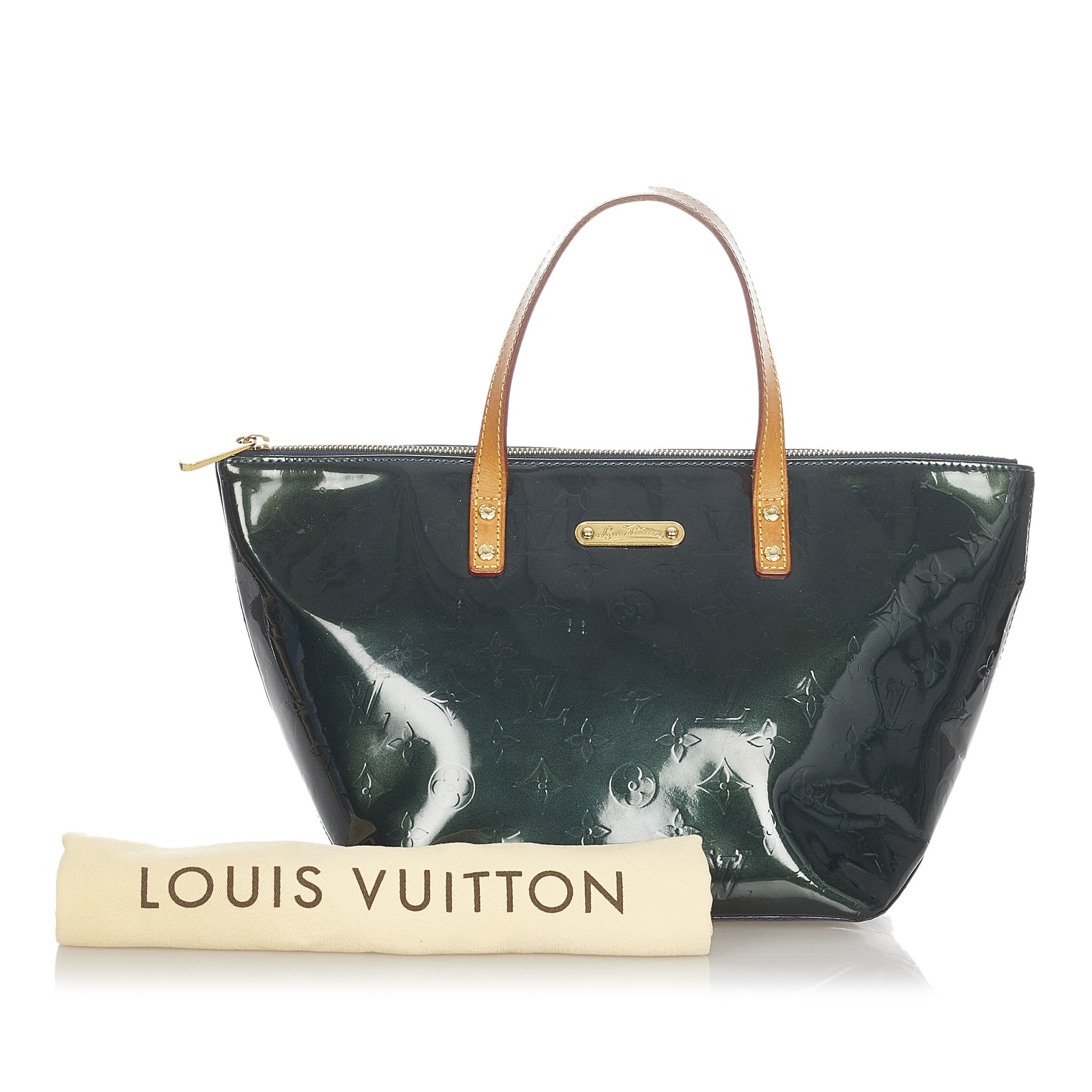 used Pre-owned Louis Vuitton Vernis Bellevue PM Leather Green, Women's, Size: Small