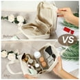 thumbnail image 2 of Unique Bargains Handhold Portable Makeup Bag Large Capacity Travel Makeup Pouch Organizer with Handle Beige, 2 of 7
