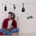 thumbnail image 7 of Music Wall Decals Black Instrument Band Jazz Style Music Studio Interior Decoration Vinyl Art Sticker for Home Studio Living Room Bedroom Kids Room Decorations Wall Sticker Vinyl Transfer Mixed Color, 7 of 7