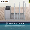 thumbnail image 4 of SUNJOY Aluminum Pool Float Storage Rack, 35-Inch Outdoor Wicker Poolside Float Organizer, Pool Float Caddy for Cushions, Floaties, Noodles, Pool Toys, Grey, 4 of 15