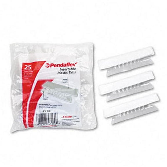 Pendaflex  Hanging File Folder Tabs- 1/3 Tab- 3 1/2 in- Clear Tab/White Insert- 25/Pack