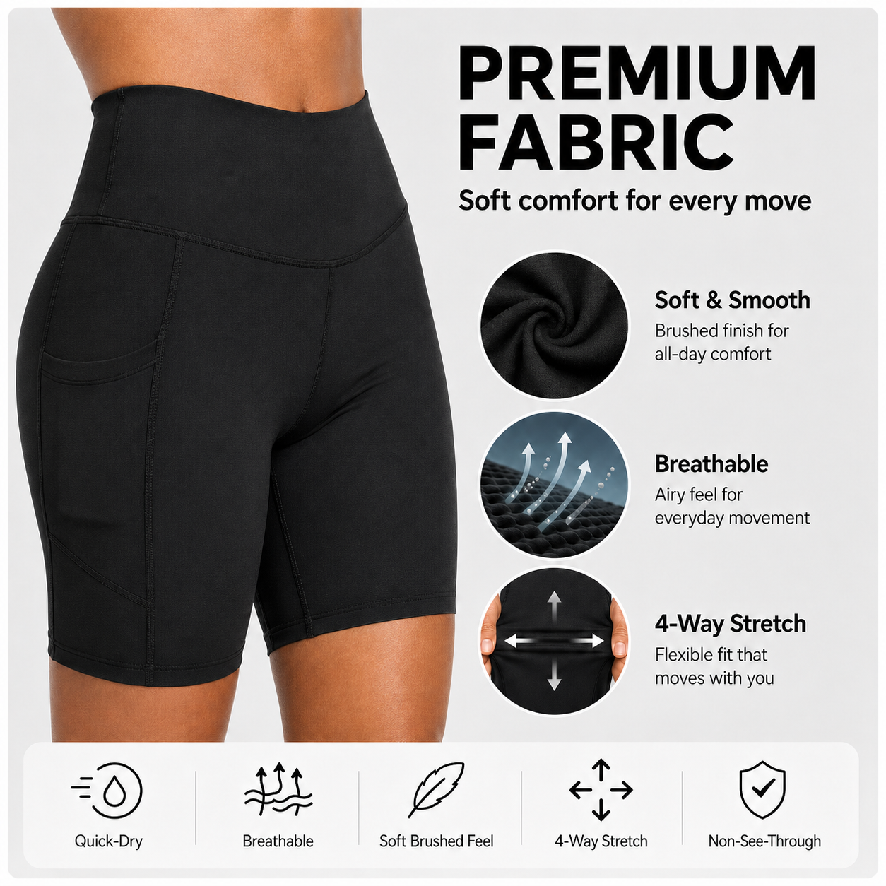 GymCope Women's 8" High Waist Yoga Biker Shorts photo 2