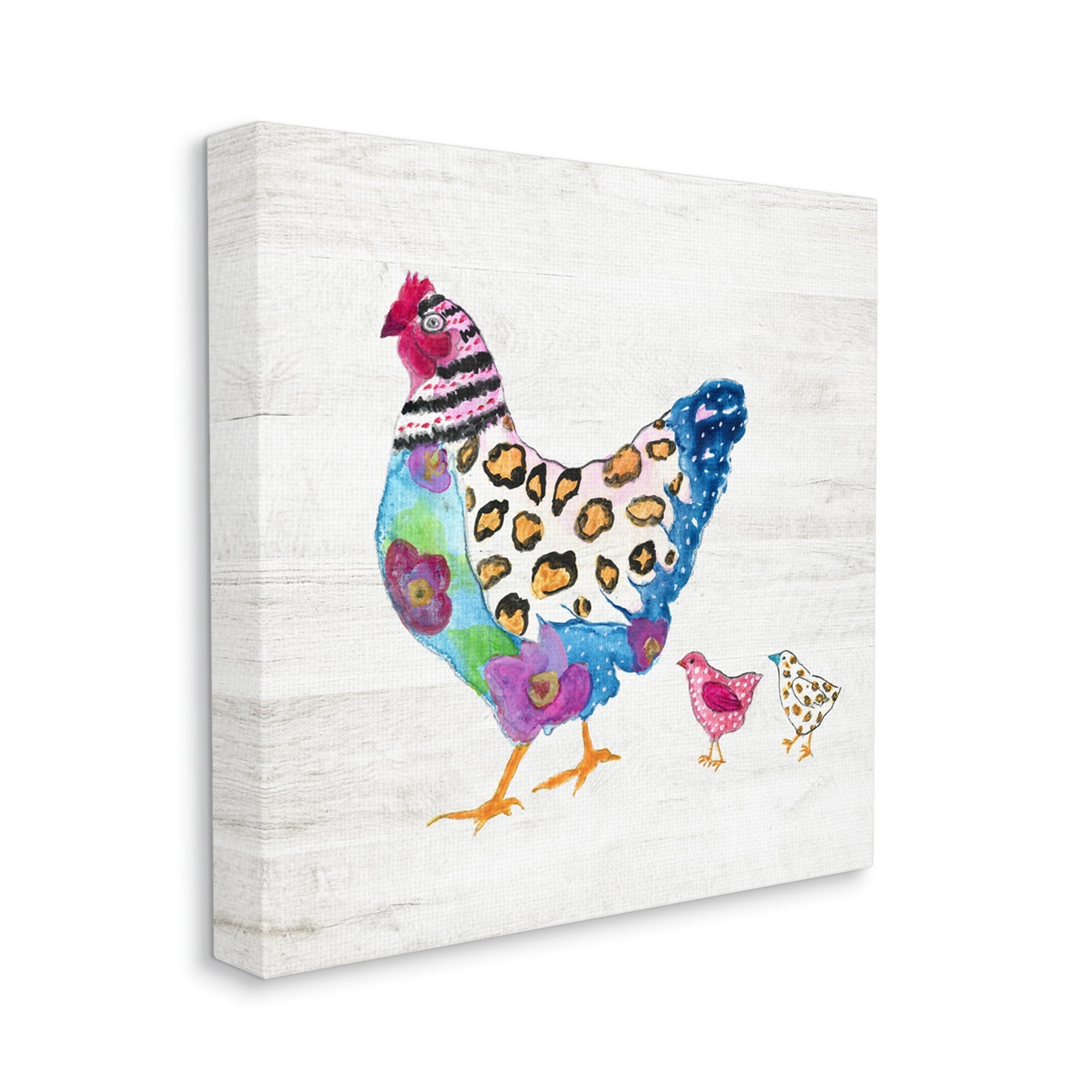Stupell Industries Abstract Chicken Walk Whimsical Patterned Farm Animal, 30 x 30, Design by Janet Tava