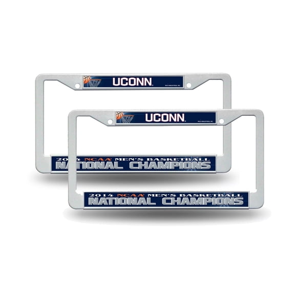 Connecticut UCONN 2014 Mens Basketball National Champions Plastic License Plate Frame - Set of 2 Frames