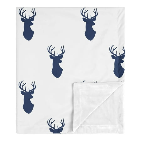 UPC: 0846480069737 | Stag Navy and White Collection Baby Blanket