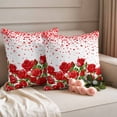 thumbnail image 2 of Valentine's Day Outdoor Waterproof Pillow Covers Set of 2, Vintage Watercolor Red Roses Romantic Gradient Red Loves Pillowcase Decorative Throw Cushion Cases for Patio Garden Couch 26 x 26 Inches, 2 of 9
