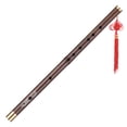 thumbnail image 3 of Amdohai Professional Black Bamboo Dizi Flute Traditional Handmade Chinese Musical Woodwind Instrument Key of C Study Level, 3 of 8