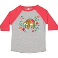 thumbnail image 3 of Inktastic Sloth Cute Girls Flowered Girls Toddler T-Shirt, 3 of 5