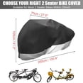 thumbnail image 2 of Funda para bicicleta de 2 plazas Unique Bargains Funda impermeable extra larga remolque Protector lluvia sol tono plateado Negro, 2 of 8