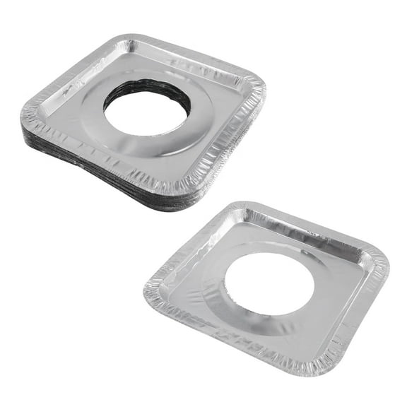 40 Pack Disposable Gas Burner Liners Square Stove Burner Covers Aluminum Foil Stove Top Foil Liner 8.5 x 8.5 In