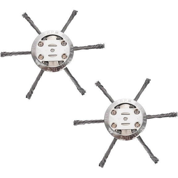 Universal Steel Wire Trimmer Head, 6 Inches Steel Wire Grass Trimmer Head, Steel Wire Trimmer Head for Weed Eater Lawn Mower Tray (6 Blades*2)