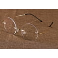 thumbnail image 3 of Vintage Rimless Bifocal Reading Glasses Round Flexible Mens Womens Readers Retro, 3 of 3