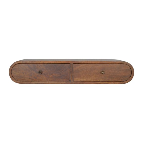 Lesuto Floating Chestnut London Console - Modern, Wood, 2 Drawers