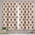thumbnail image 2 of Ambesonne Ikat Valance & Curtain, Peacock Tail Oval Pattern, 55"x36", Cream Vermilion Black, 2 of 6