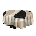 thumbnail image 5 of Black and Beige Modern Art Geometric Round Tablecloth 60" X 60",Wrinkle Wipeable Table Cloth for Kitchen Dining Room Picnic Patio Party, 5 of 6