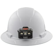 Klein Tools 60406RL Non-Vented Full Brim Hard Hat with Rechargeable Headlamp - White