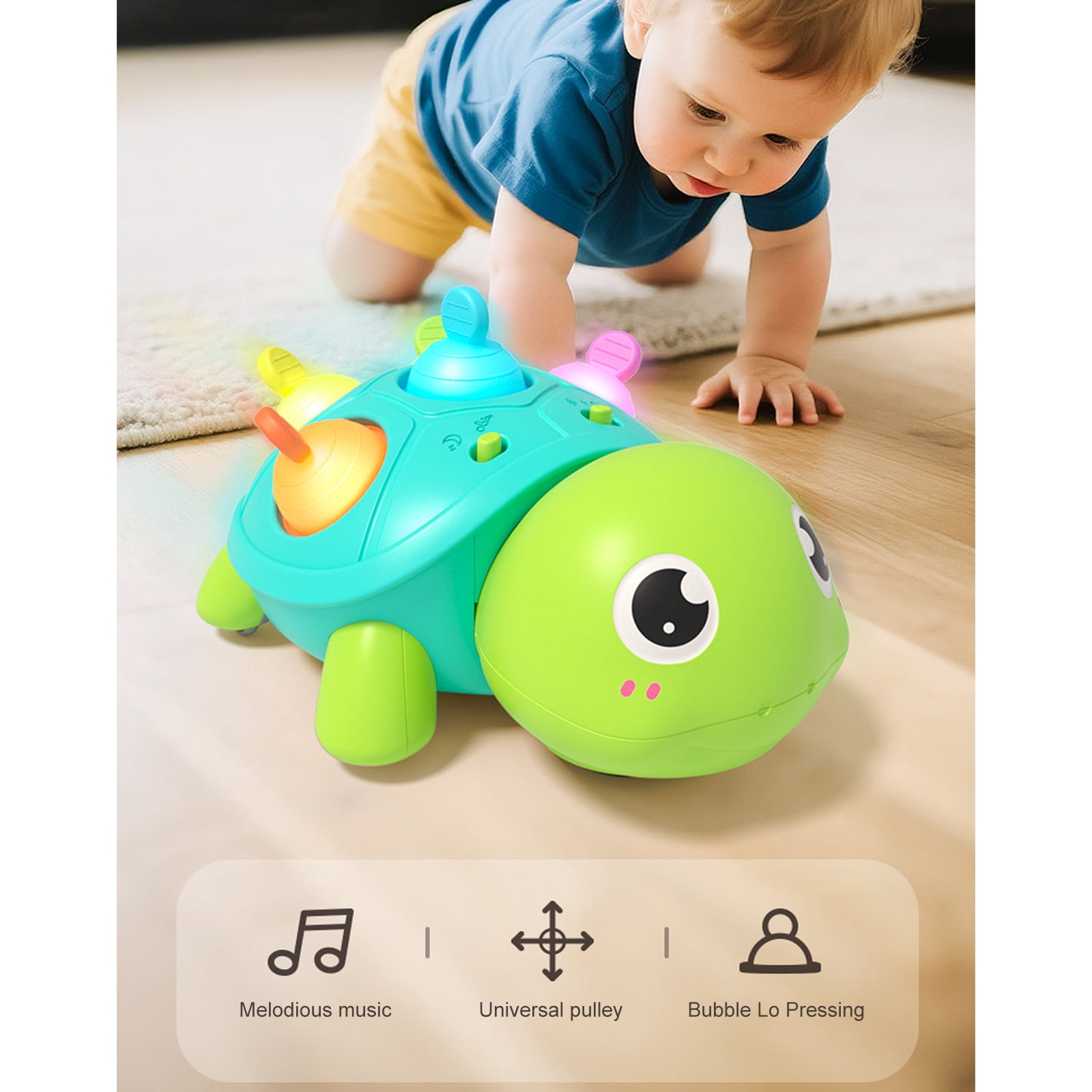 Interactive Light And Sound Baby Toy For Crawling Training Safe Teething Musical Learning Educational Infant Development 0-3 Years