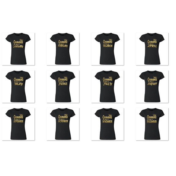 Women New GOLD Queens Are Born In January Short Sleeve T-shirt Birthday Gift Outfit Soft and Comfy Shirt, Lightweight Shirt Tee Shirt Size Small