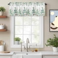 thumbnail image 2 of Eucalyptus Leaves Daisy Valance Curtain for Windows Summer Farmhouses Flower Rod Pocket Curtain Valances Short Window Treatments Panels for Kitchen Bathroom Laundry Room Basement 60 x 18 Inch, 2 of 9