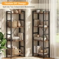 thumbnail image 3 of EDX Triple 4 Tier Bookshelf Storage Shelf, Modern Freestanding Bookcase with Metal Frame, Open Display Shelves, Space Saving Storage Organizer, Rustic Brown, 3 of 9