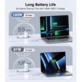thumbnail image 3 of TAOHAI Mac Book Pro Charger 100W USB C Fast Charger Power Adapter Compatible with USB C Port MacBook pro/Air, ipad Pro, Samsung Galaxy and All USB C Device, Include Charge Cable, 3 of 8