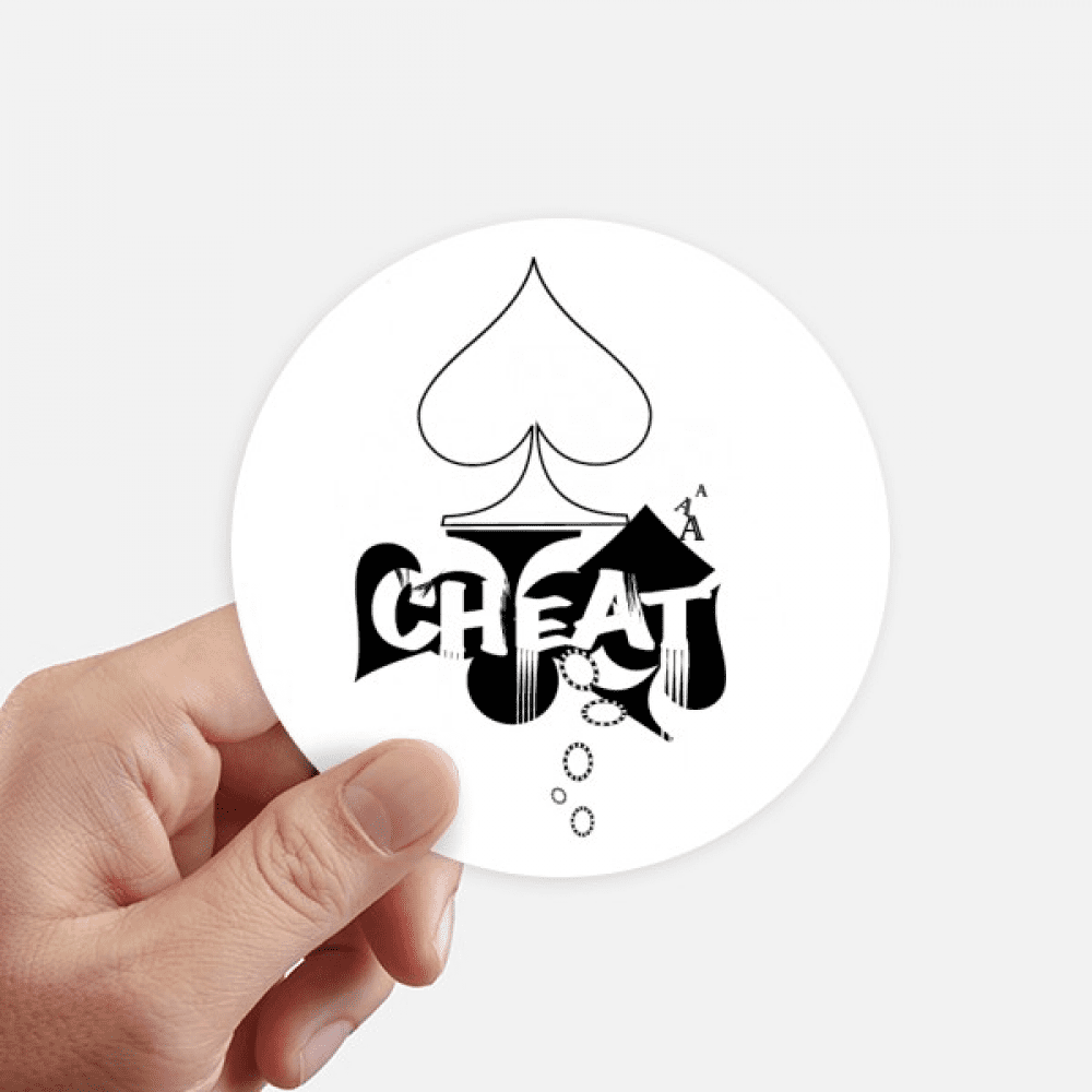 Heart Playing Cards Gambling Utensils Pattern Sticker Round Wall Suitcase Laptop Label Bumper