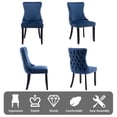 thumbnail image 5 of MIKIBAMA Set of 2 Blue Tufted Velvet Dining Chairs Solid Wood Frame for Dining Room, 5 of 8
