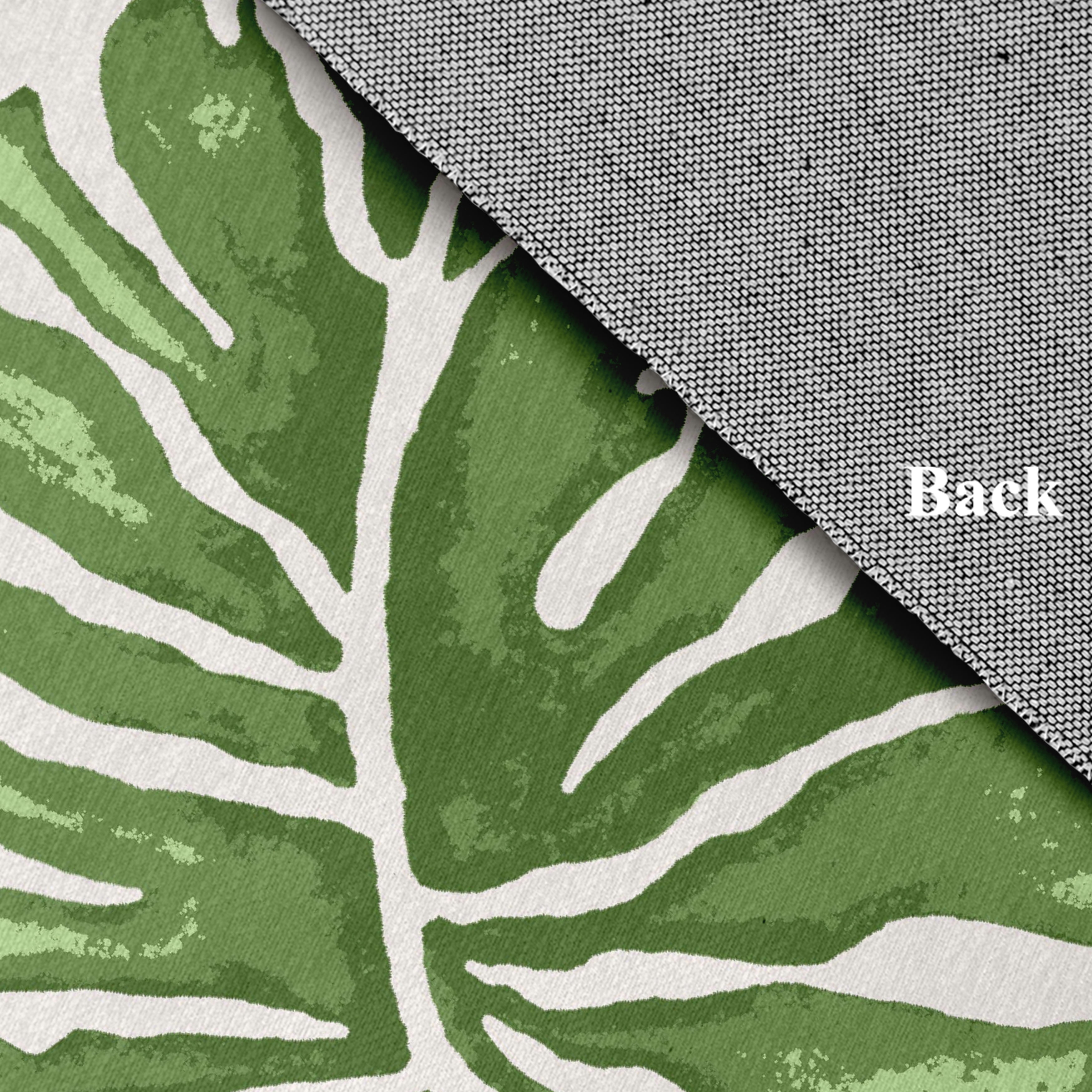 Simply Daisy 3' x 5' Green Big Leaf Spring Chenille Rug