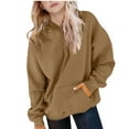 thumbnail image 2 of Sudadera deportiva informal de manga larga de color liso para niños, blusa de poliéster con capucha y mangas largas con insertos en los hombros., 2 of 6