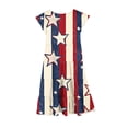 thumbnail image 6 of MKOSPLRT 6-15 Years Girls 4th of July Dresses Ruffle Sleeve Red White and Blue Midi Dress Flowy Swing Tiered Dress Summer Vacation Dress, 6 of 7