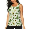 thumbnail image 1 of Balery Green Avocado Camiseta sin mangas estampada ligera para mujer, tops de entrenamiento sin mangas, camisetas de yoga transpirables de secado rápido.-Medium, 1 of 7
