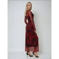 thumbnail image 2 of Floral Print Bodycon Maxi Mesh Dress, 2 of 5
