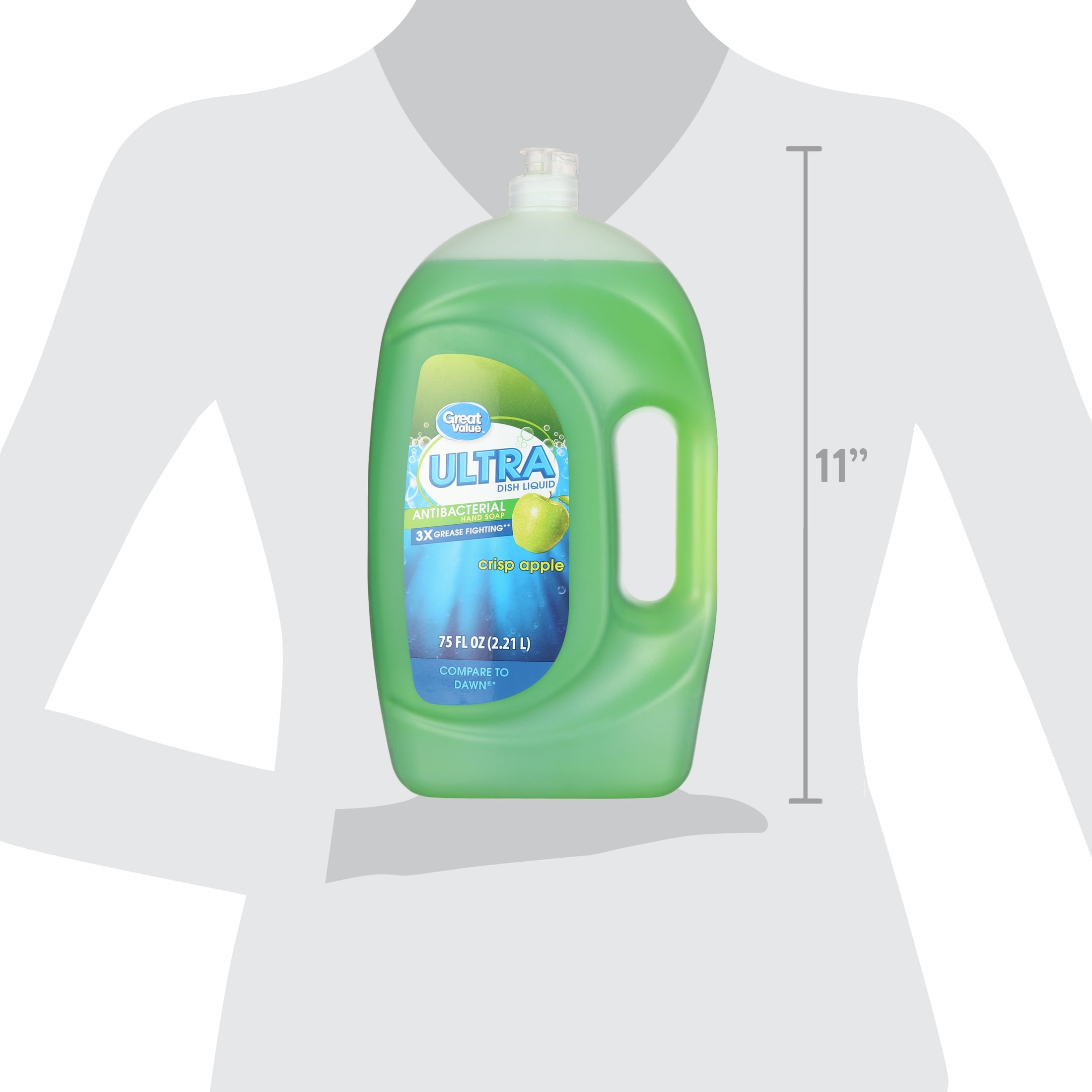 Great Value Crisp Apple Antibacterial Ultra Dish Liquid, 75 fl oz