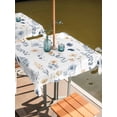 thumbnail image 2 of Outdoor Tablecloths with Umbrella Hole & Zipper, Blue Yellow Spring Floral 60x60 Inch Square Tablecloths, Watercolor Botanical Flowers Waterproof Table Cloth, Patio/Pool/Picnic Table Covers, 2 of 8
