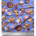 thumbnail image 1 of Soimoi Poly Georgette Fabric Cupcake,Donut & Cookies Food Print Fabric by The Yard 52 Inch Wide, 1 of 3