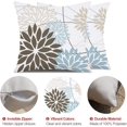 thumbnail image 6 of Brown Blue Flower Pillow Covers 18x18 Inch Set of 2 Summer Outdoor Waterproof Decor for Home Patio Funiture Garden Living Room Modern Art Floral Polyester Square Cushion Cover 01F, 6 of 6