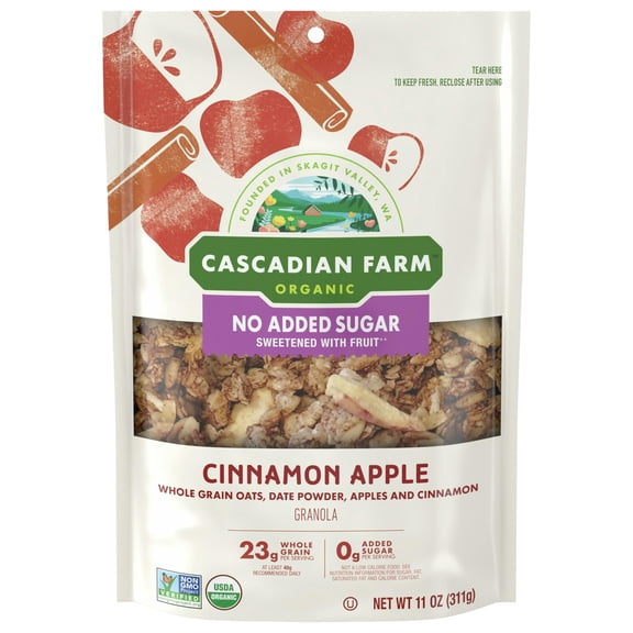 (Pack Of 4) Cascadian Farm Granola Cinnamon Apple No Sugar Added 11 Oz