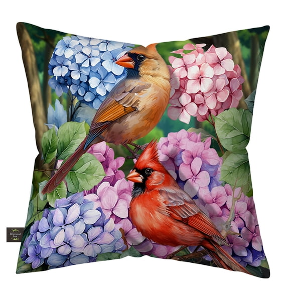 Briarwood Lane Spring Indoor/Outdoor Pillow 17x17 Perched Cardinals For Spring Pillow