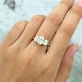 thumbnail image 2 of Jewelerix Oval Cut Three Stone Engagement Ring 10K Yellow Gold Plated Moissanite Diamond Look Ring Promise Wedding Ring for Women, 2 of 5