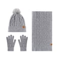 thumbnail image 2 of Miqool Womens Winter Hat Scarf Gloves Set, Knit Touch Screen Gloves Long Scarf Skull Caps Fleece Lined Winter Gift, 2 of 7