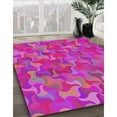 thumbnail image 2 of Ahgly Company Indoor Square Patterned Deep Pink Abstract Area Rugs, 5' Square, 2 of 6