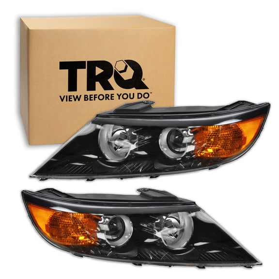 TRQ Driver and Passenger Side Headlight Assembly Set Fits 2011–2013 Kia Sorento