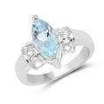 thumbnail image 1 of 2.10 ct. Genuine Blue Topaz and White Topaz Sterling Silver Ring, 1 of 3